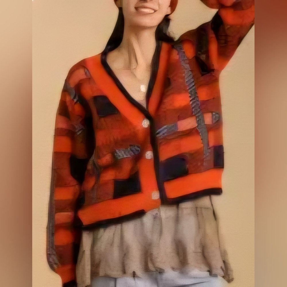 Nwt Umgee Plaid Cardigan Small